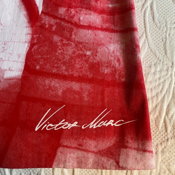 Victor Marc Handpainted Designer Gown Boat neck Zippered back Womens Small - Picture 3 of 5